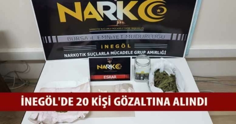 İnegöl'de 20 kişi gözaltına alındı