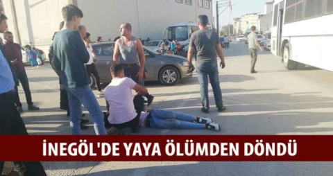 İnegöl'de yaya ölümden döndü