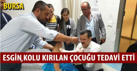 Esgin, kolu kırılan çocuğu tedavi etti