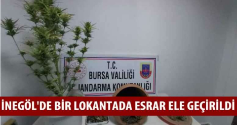 İnegöl'de bir lokantada esrar ele geçirildi