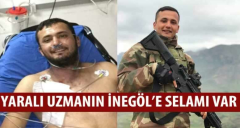 Yaralı uzmanın İnegöl’e selamı var