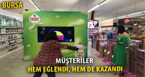 Market müşterileri hem eğlendi, hem kazandı