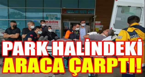 Kamyonet park halindeki araca çarptı, belediye personeli yaralandı