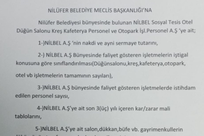 Göktürk'ten NİLBEL AŞ’ye soru önergesi! '“Kamuoyu ile paylaşacak”