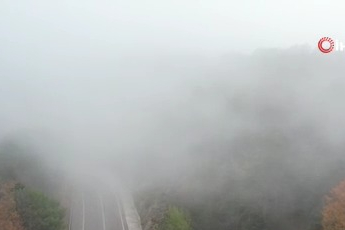 Uludağ'da sonbahar şöleni havadan görüntülendi