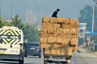 Bursa'da tehlikeli yolculuk kamerada